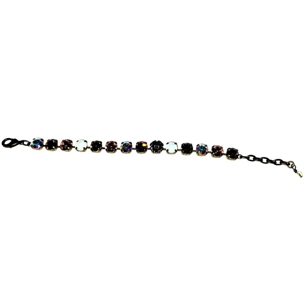 Swarovski Crystal Embellished Tennis Bracelet Adjustable to 7.75" Multicolored - Picture 3 of 11